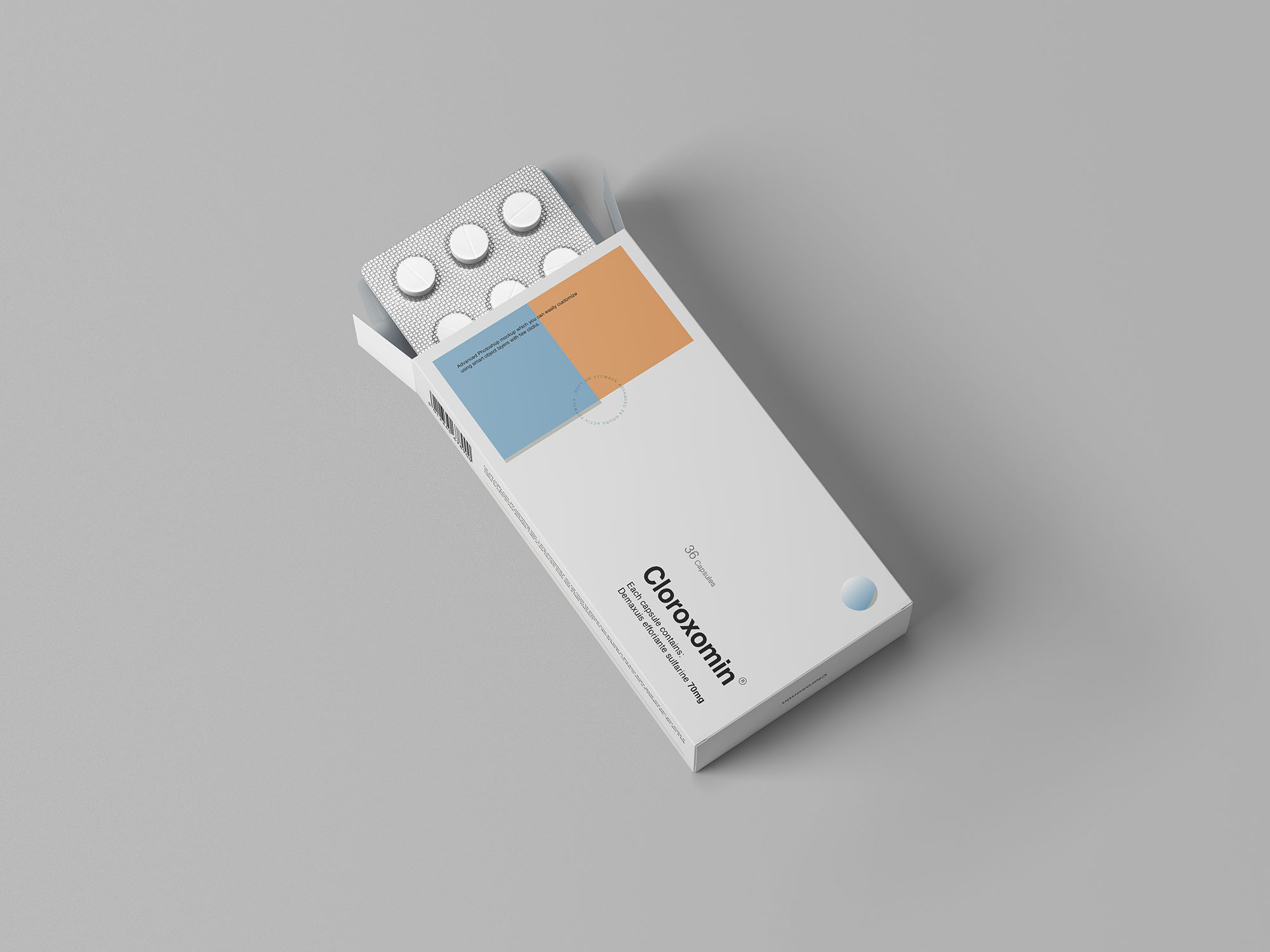 药丸盒样机Pills Box Mockup