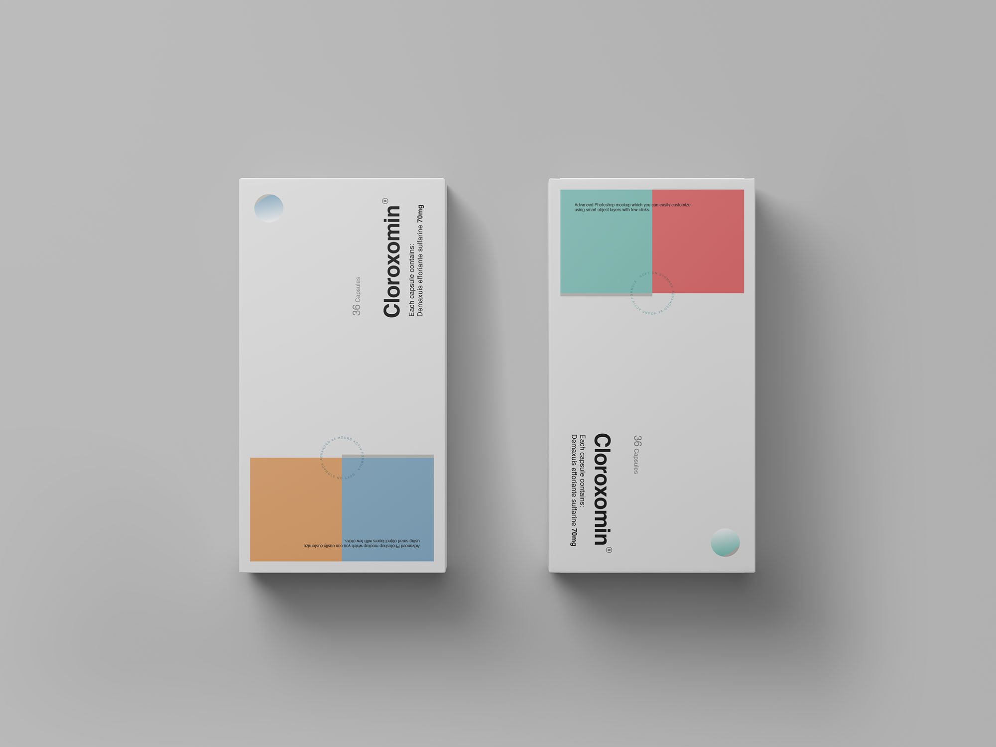 药丸盒样机Pills Box Mockup