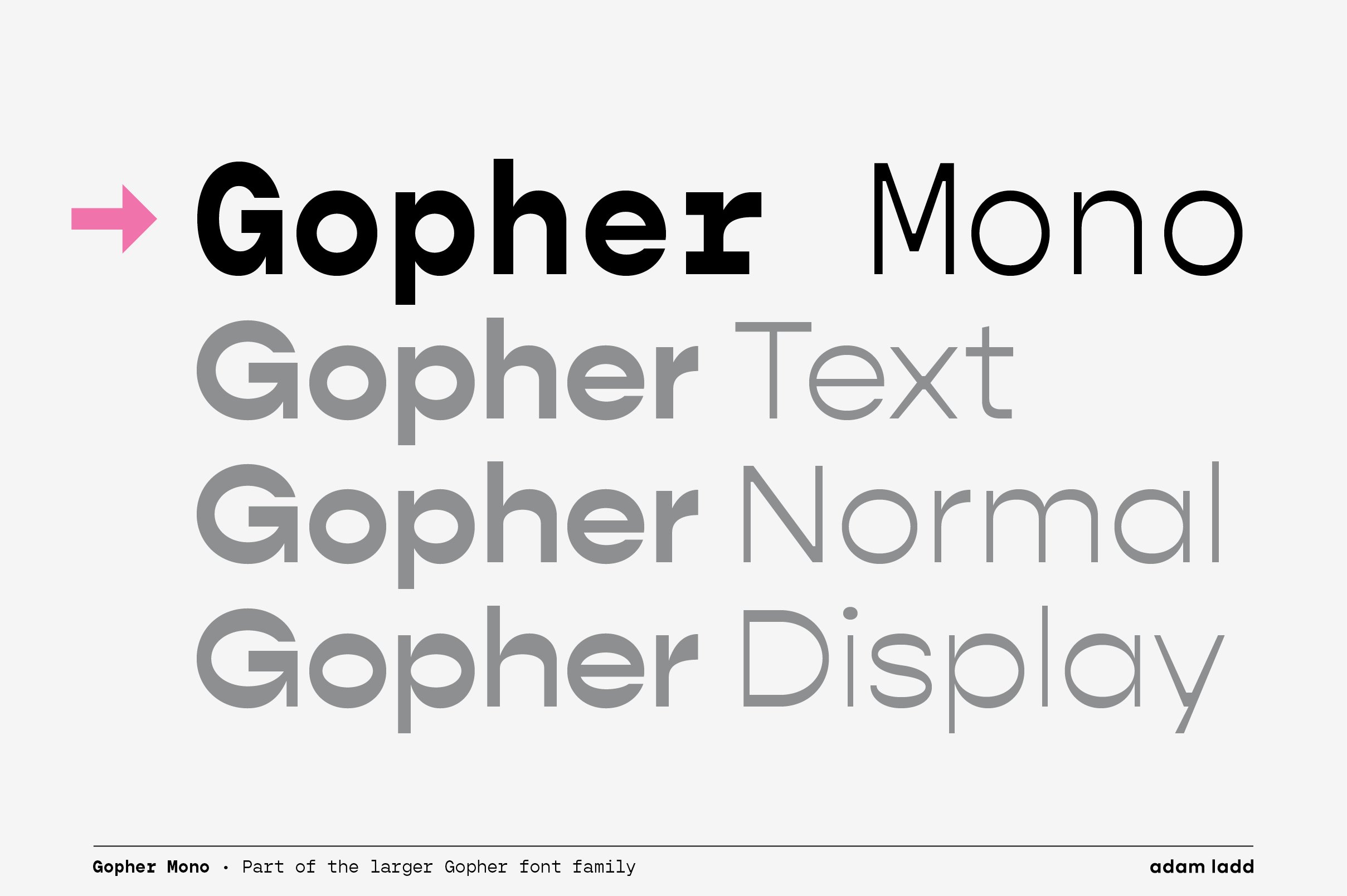 Gopher Mono 无衬线英文字体家族 Font Fam