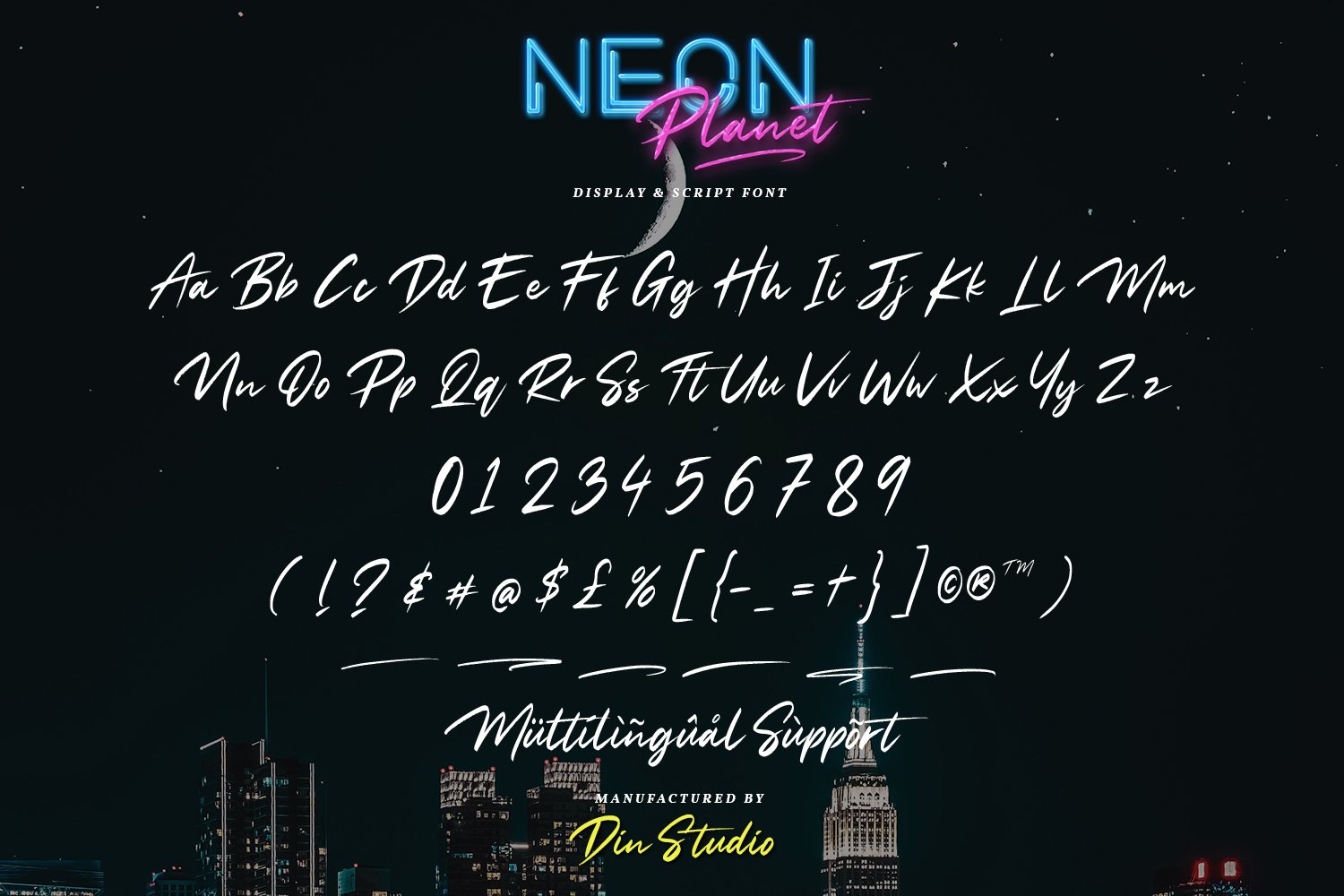 霓虹灯现代未来主义字体 Neon Planet - Font
