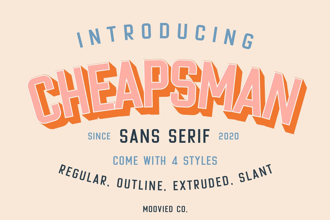 大胆的现代无衬线英文字体 Cheapsman Sans