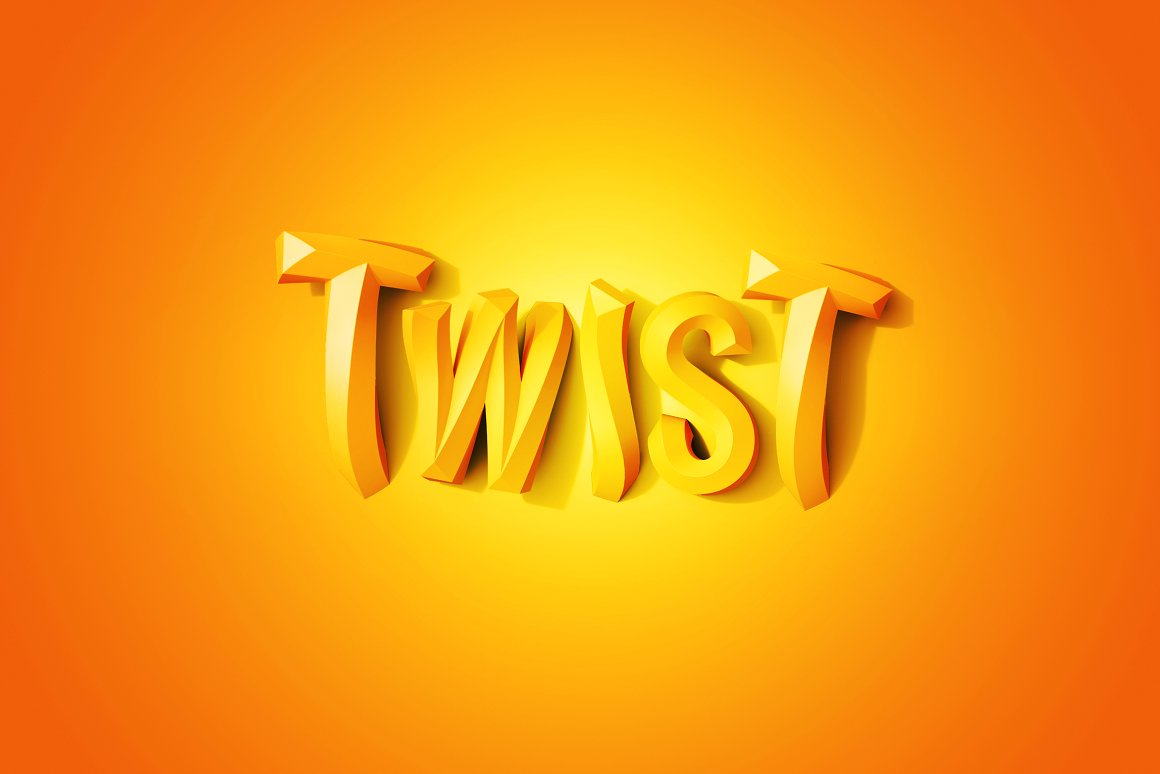 3D酷炫视觉扭曲效果字体海报PSD模板 Twist Psd