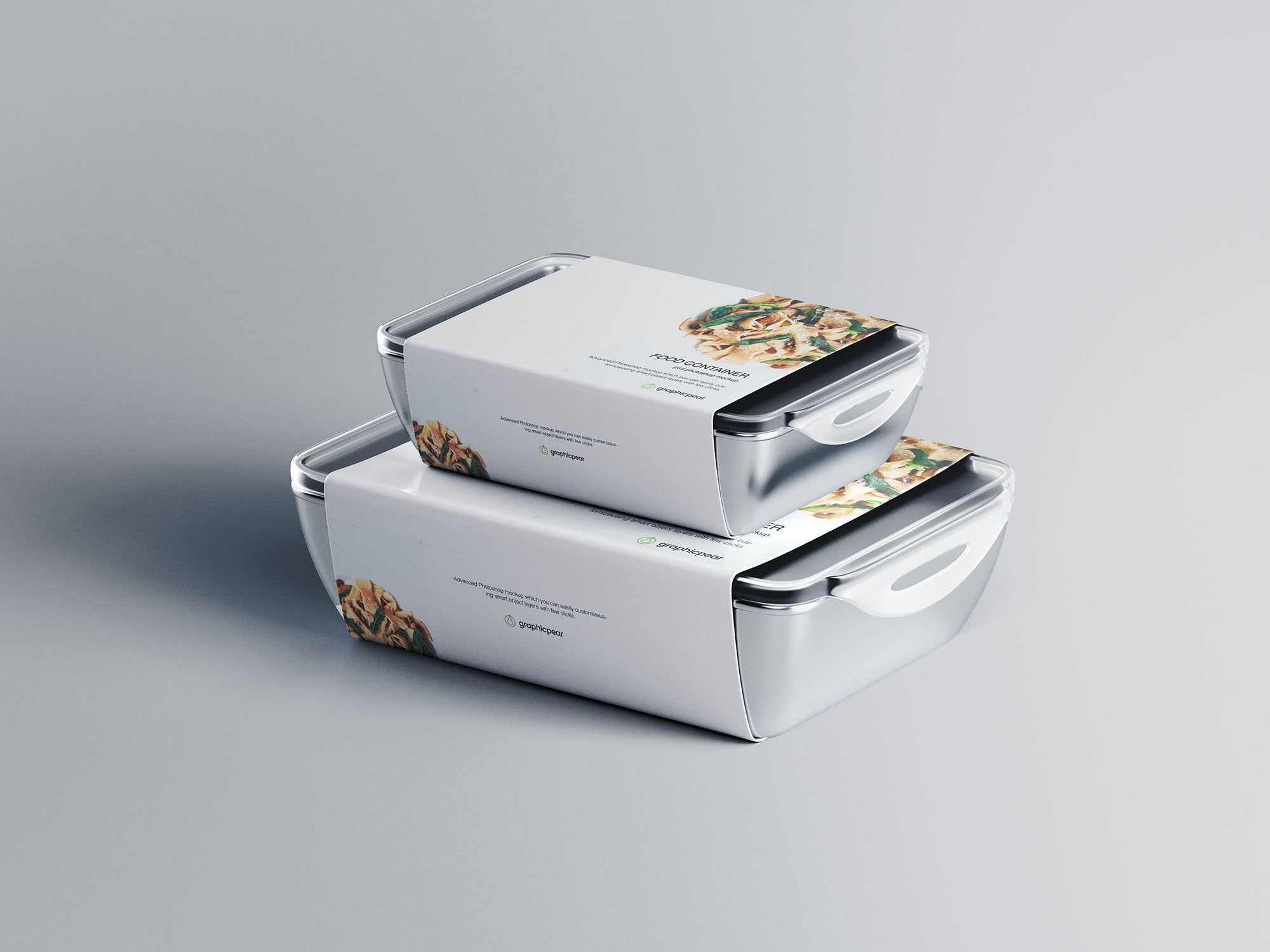 外卖可微波加热食品包装设计提案展示PSD样机模板 Food