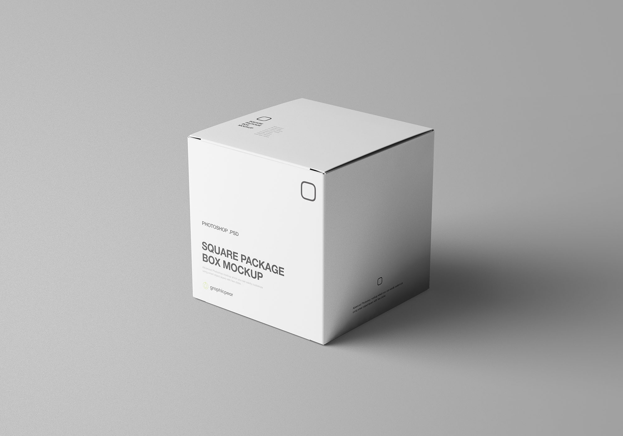 正方形盒子样机VI纸盒产品包装模型PSD模板 Square