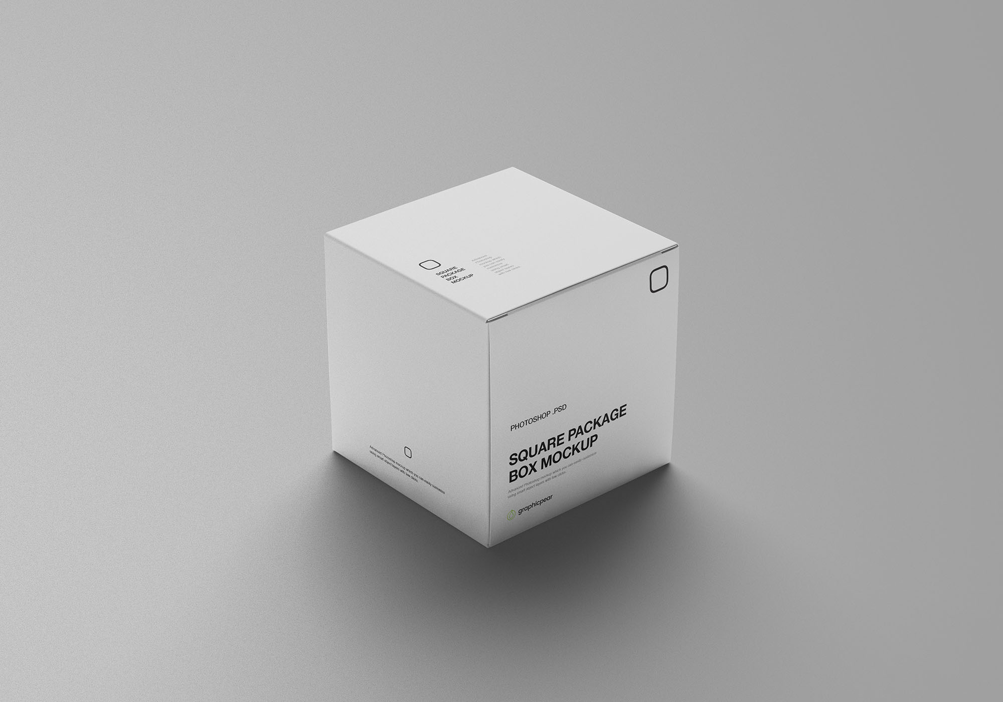 正方形盒子样机VI纸盒产品包装模型PSD模板 Square
