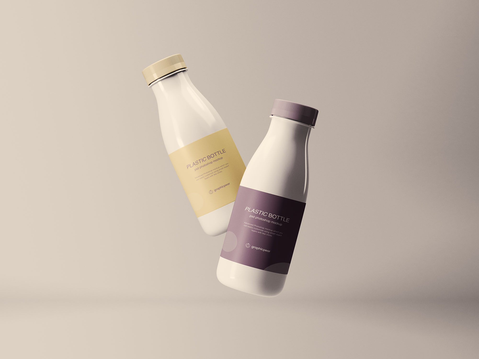 高端提案利器优质PSD饮料牛奶瓶VI样机PSD模板 Floa