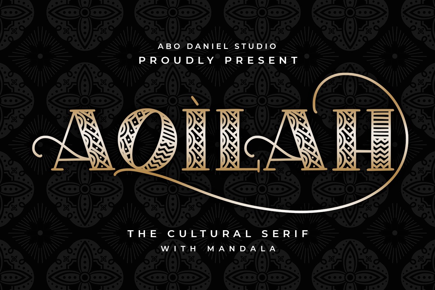 特殊独特具有文化装饰的英文字体 Aqilah Font