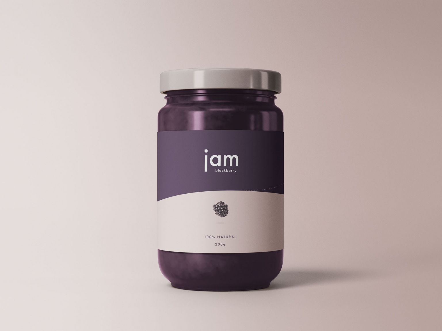 果酱罐装食品包装外观设计样机模板 Jam Jar Mocku