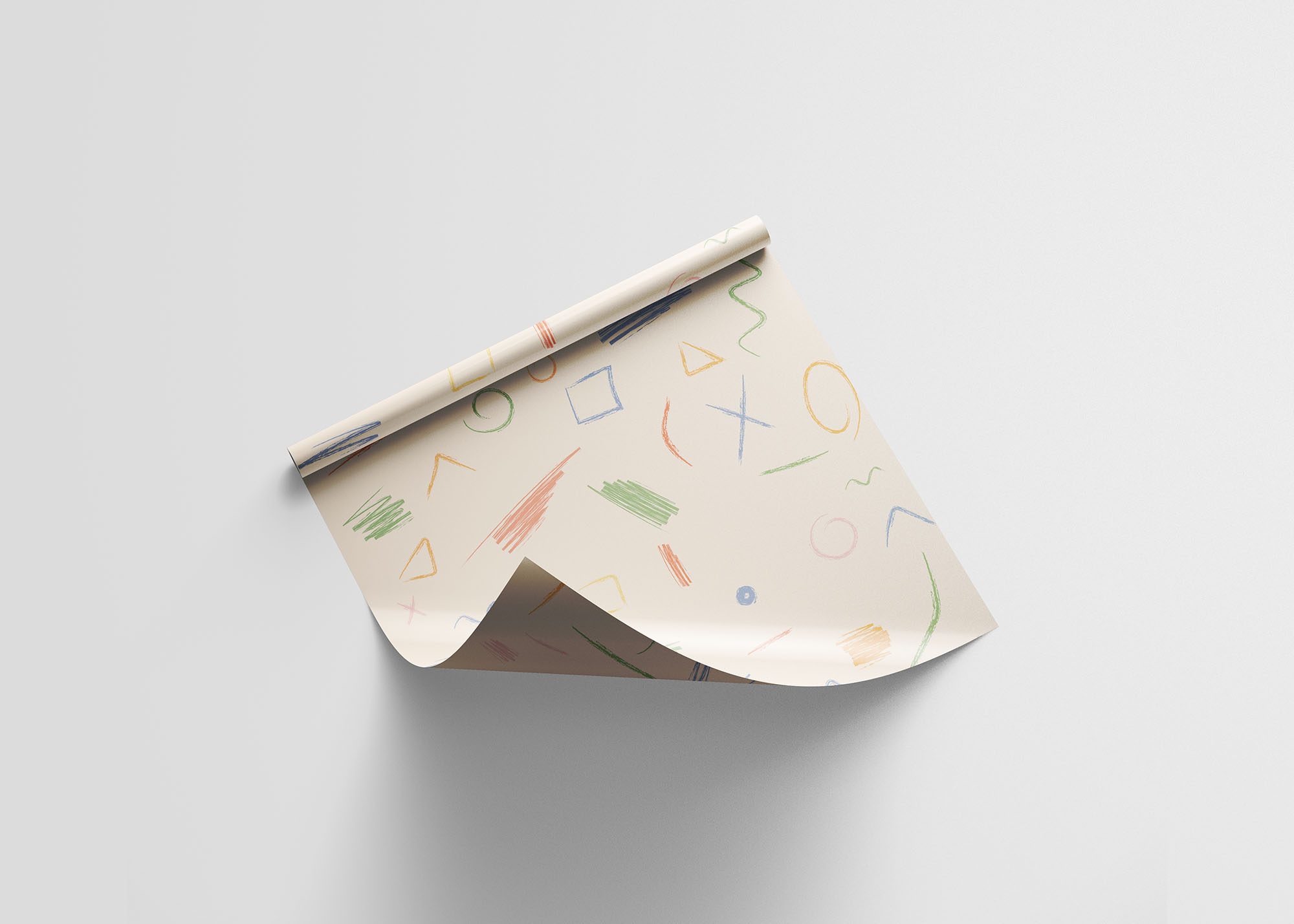 高品质逼真质感礼品盒包装设计Wrapping Paper #