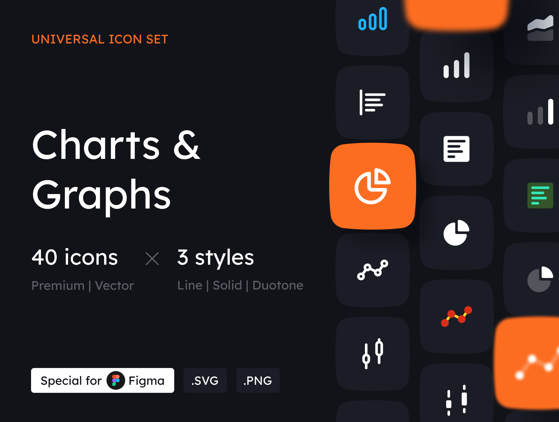 40款图表表格场景图标集 Charts and Graphs