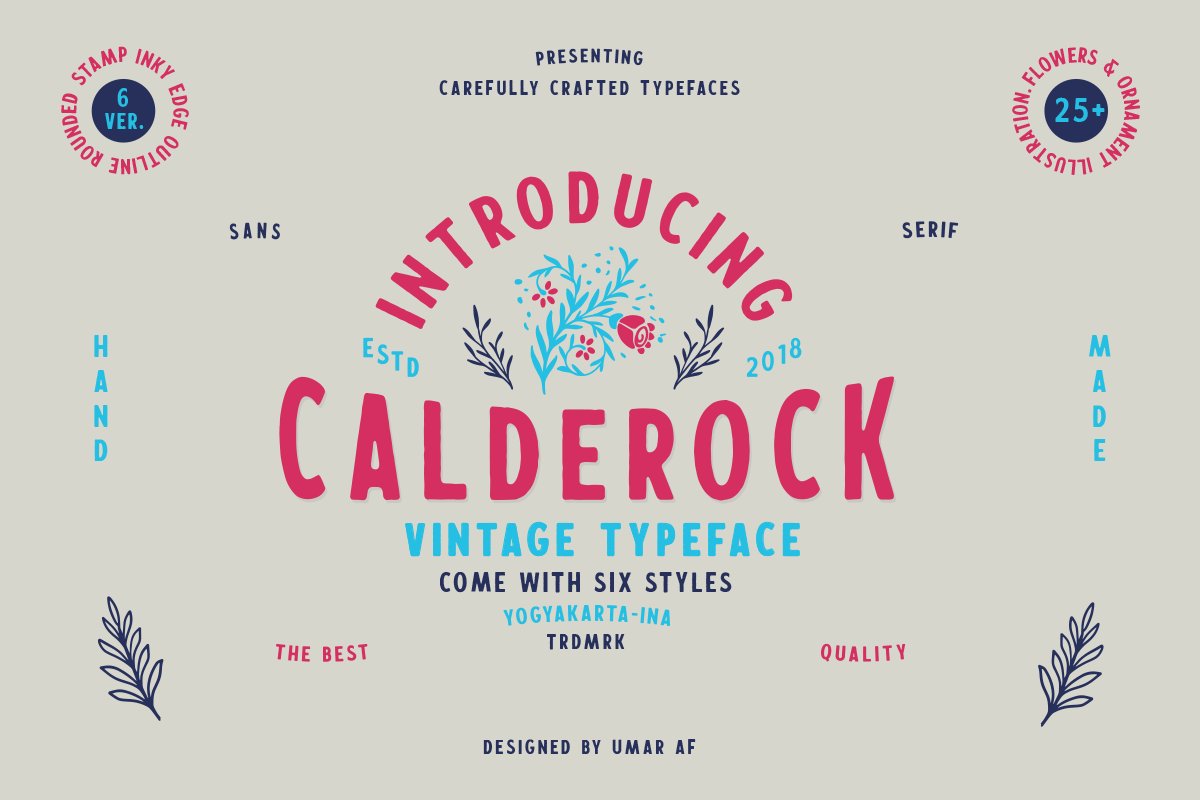 精美无衬线英文字体 Calderock Typeface +