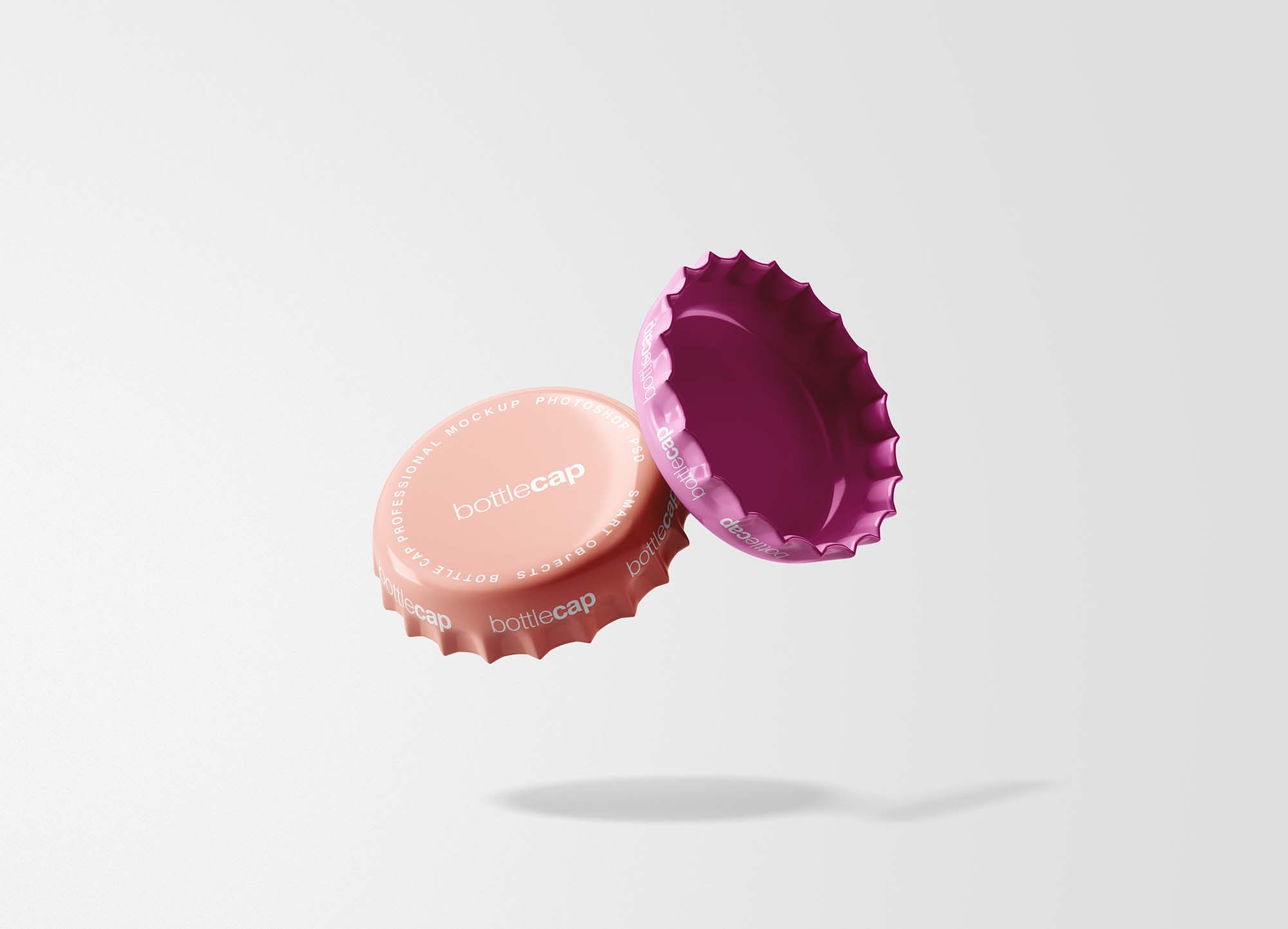 啤酒瓶盖设计图案预览样机 Bottle Cap Mockup