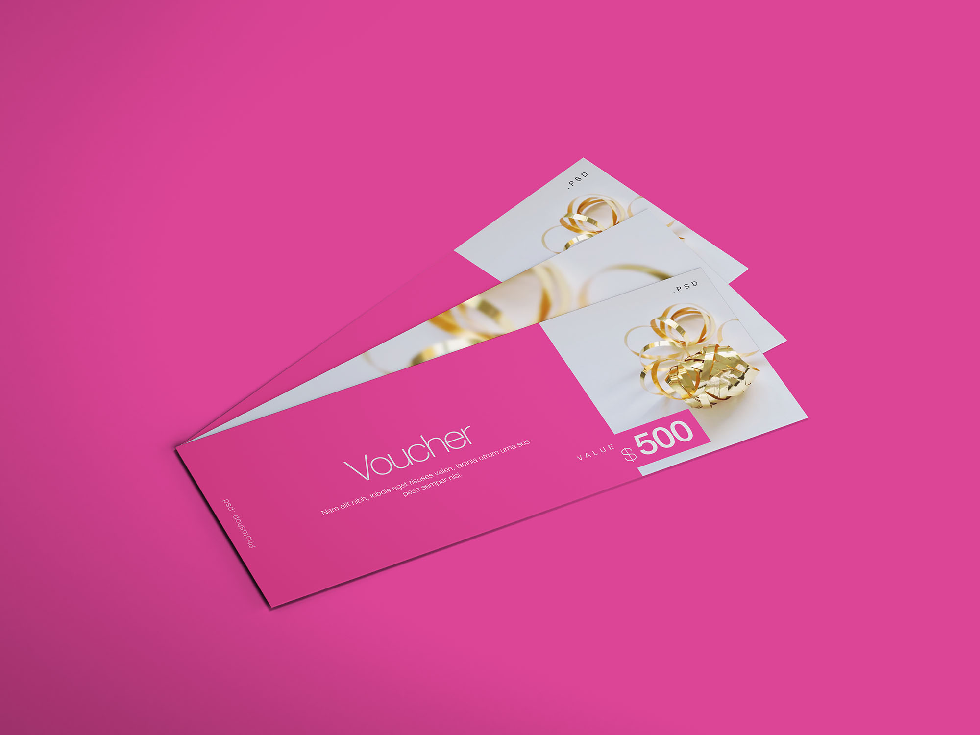 礼品券设计展示样机 Gift Voucher Mockup