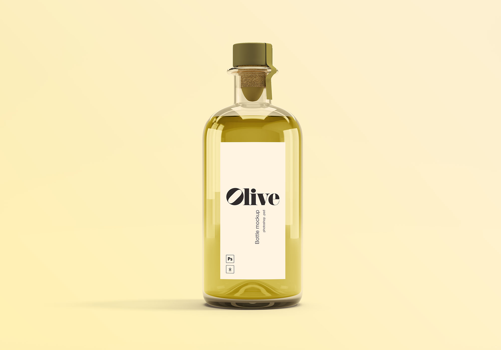 橄榄油瓶贴图样机模版素材 Olive Oil Bottle