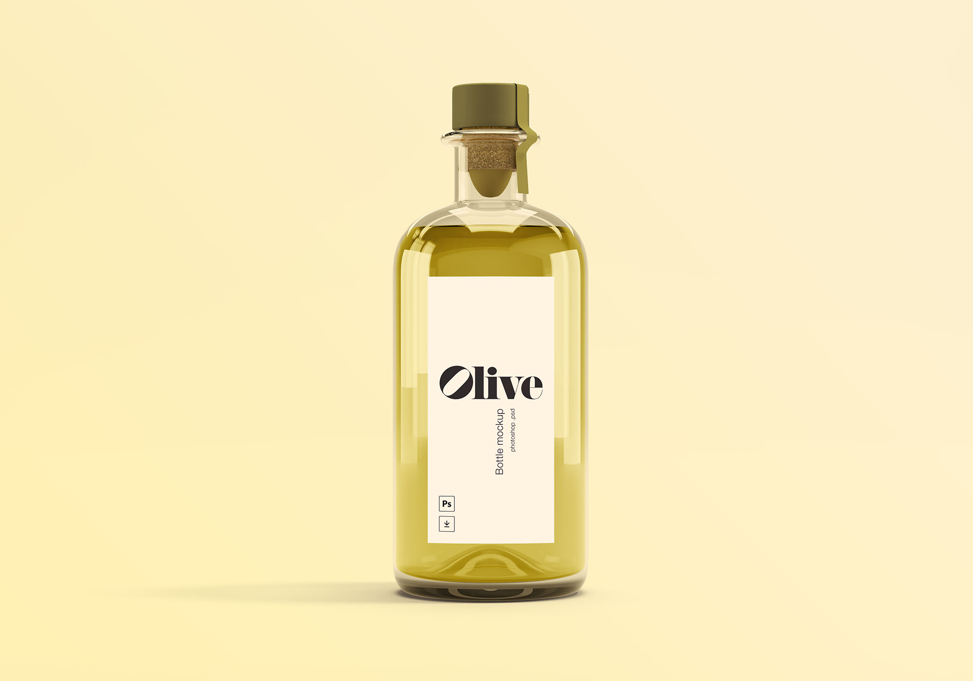 橄榄油瓶玻璃瓶设计效果图样机模板 Olive Oil Bo