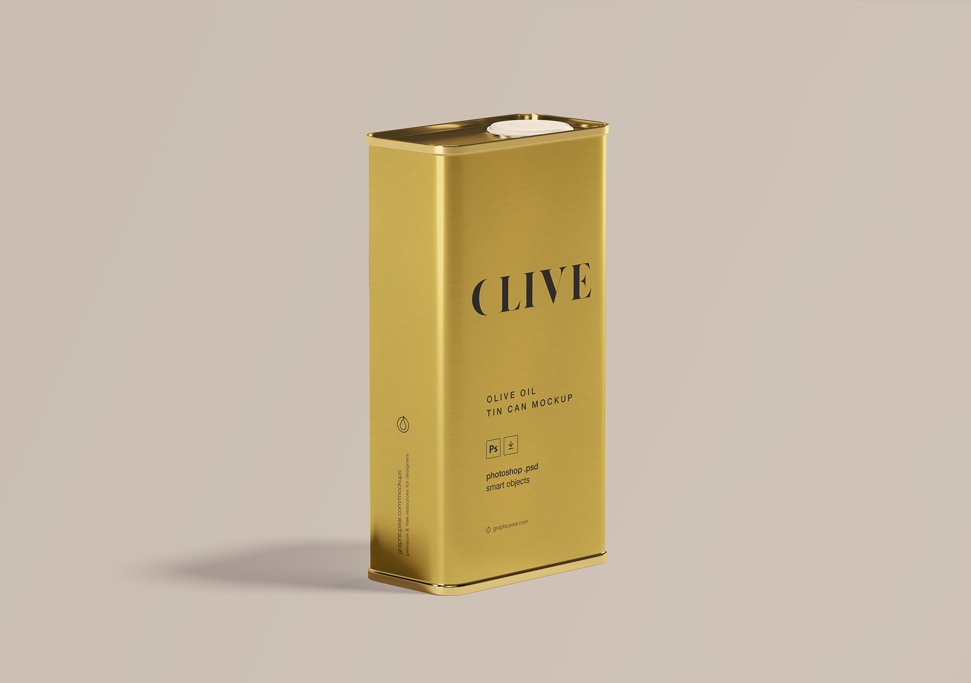 锡罐样机贴图PSD模版 Olive Oil Tin Can