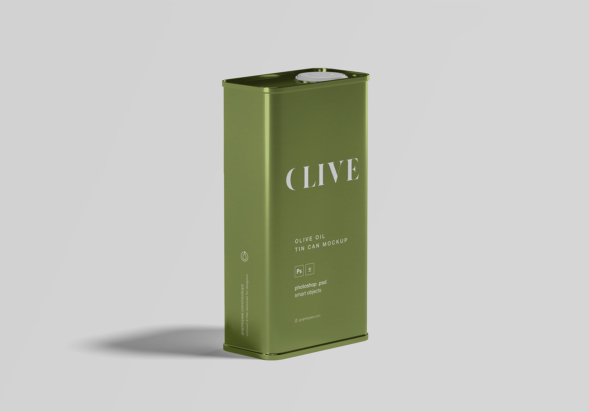 锡罐样机贴图PSD模版 Olive Oil Tin Can