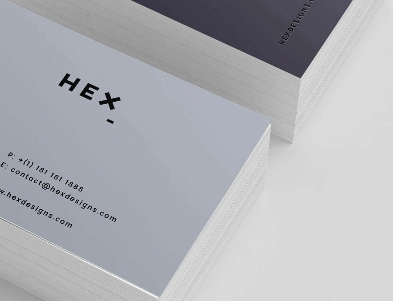 正方形名片/卡片顶部角度视图模板 Hex Business