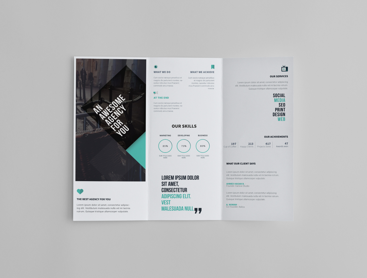 企业三折页版式设计宣传小册设计模板 Tri-Fold Bro