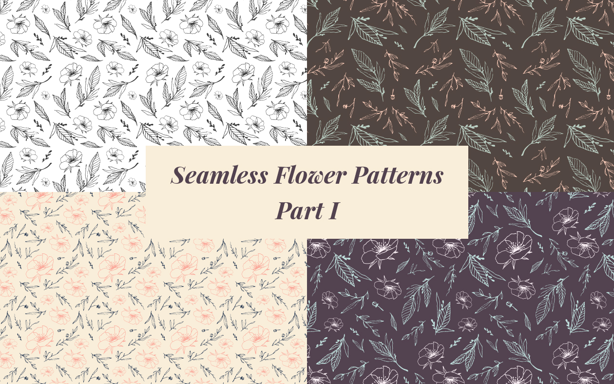 无缝植物叶子花纹图案 Seamless Flower Pat