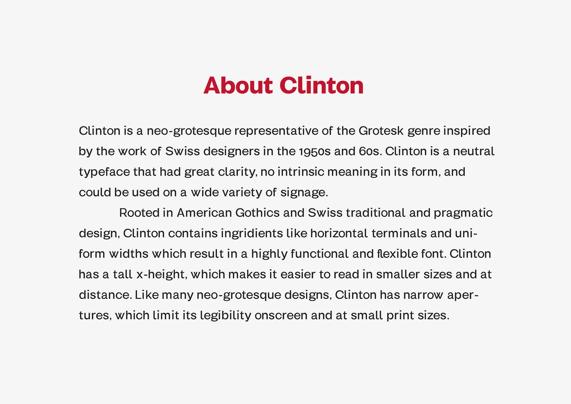 复古瑞士风易读性英文无衬线字体 Clinton Font F