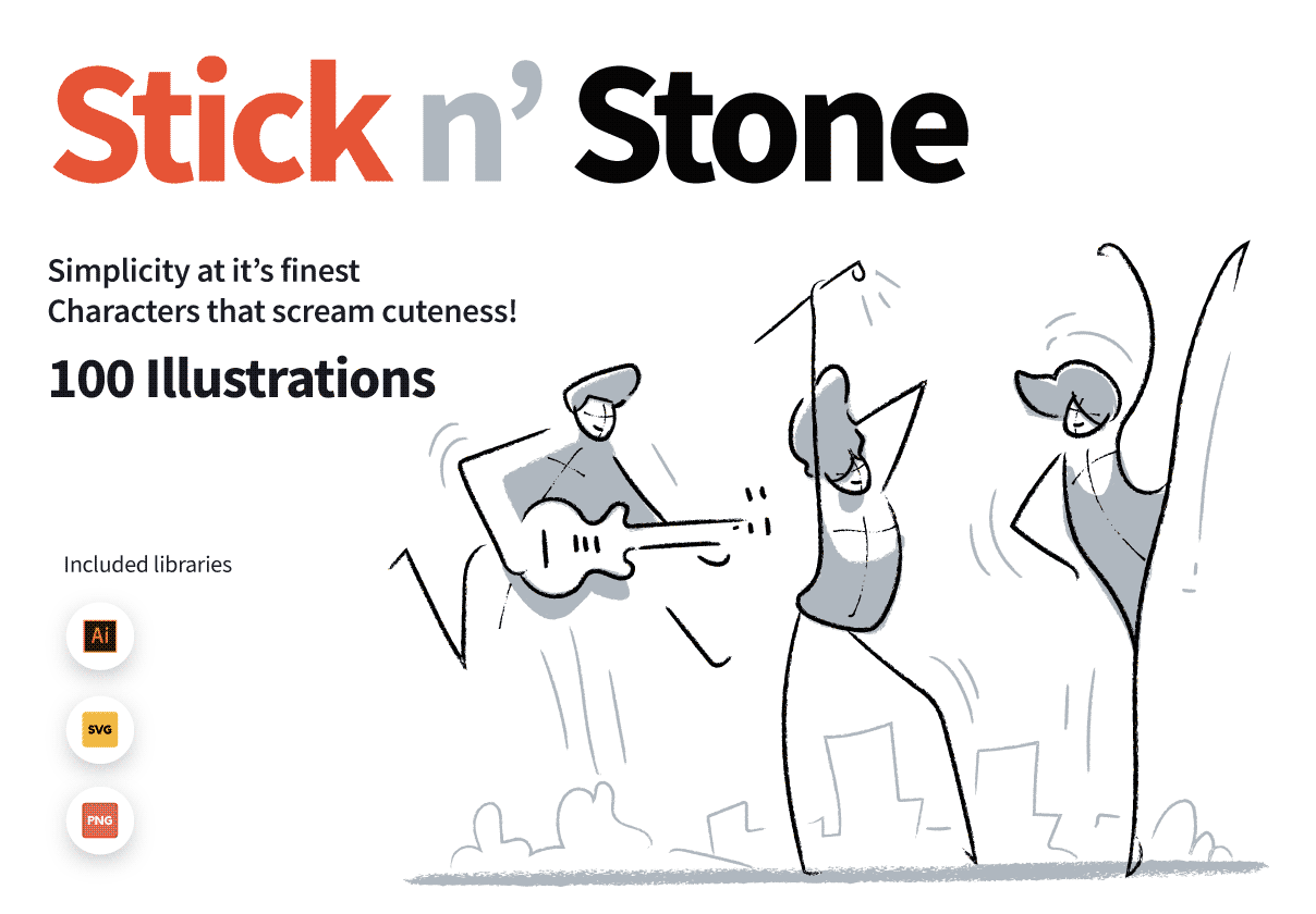 火柴人灵感创作插画素材合辑 Stick N Stone il