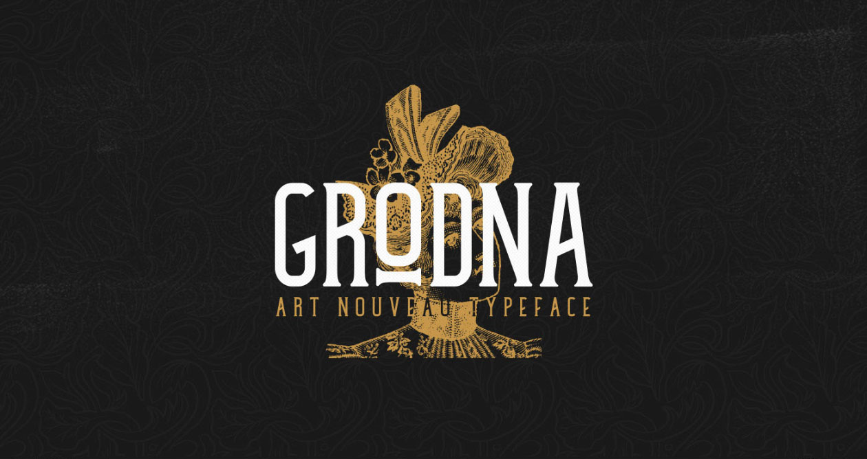 独特的弯曲衬线字体 Grodna Serif Typefac