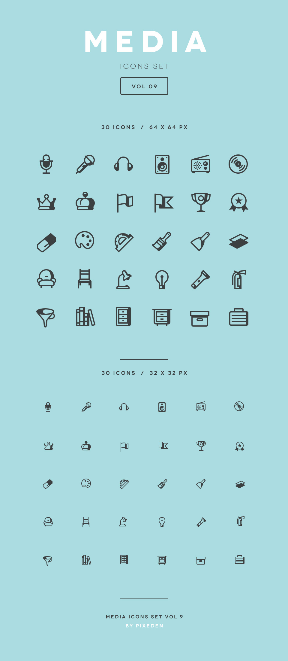 媒体图标集 Media Icon Set Vol9