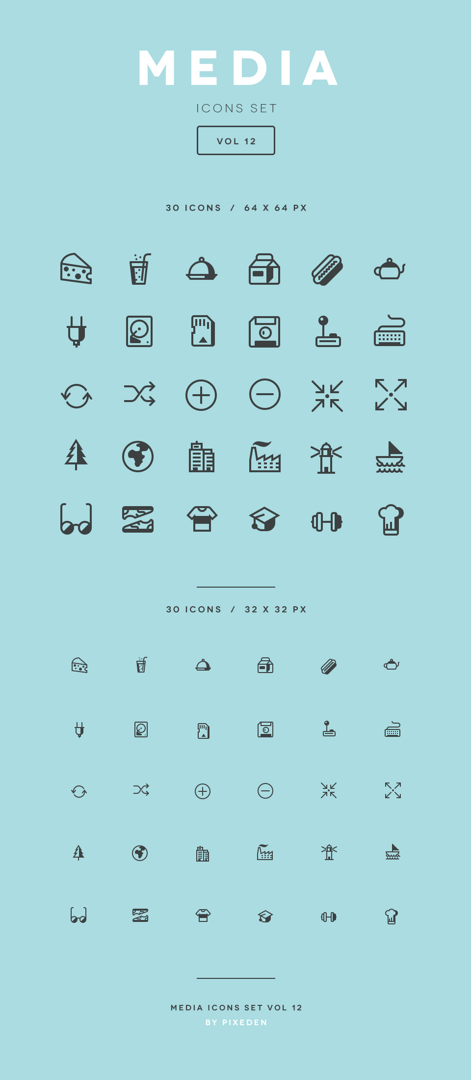 媒体图标集 Media Icon Set Vol12