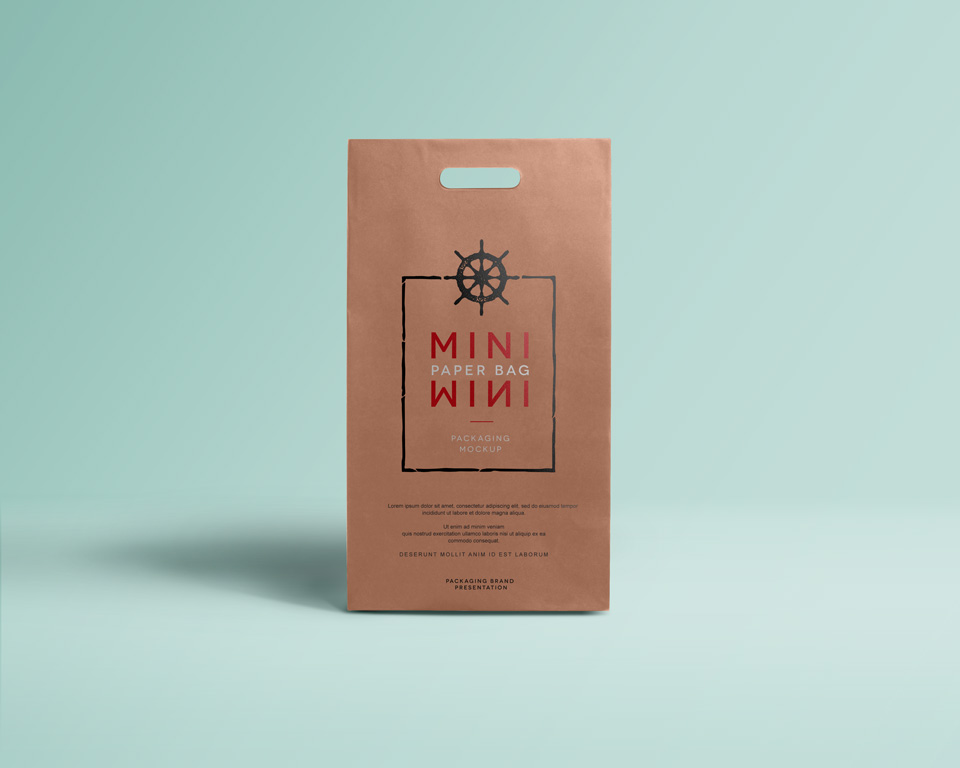 牛皮纸袋包装设计样机 Mini Psd Paper Bag