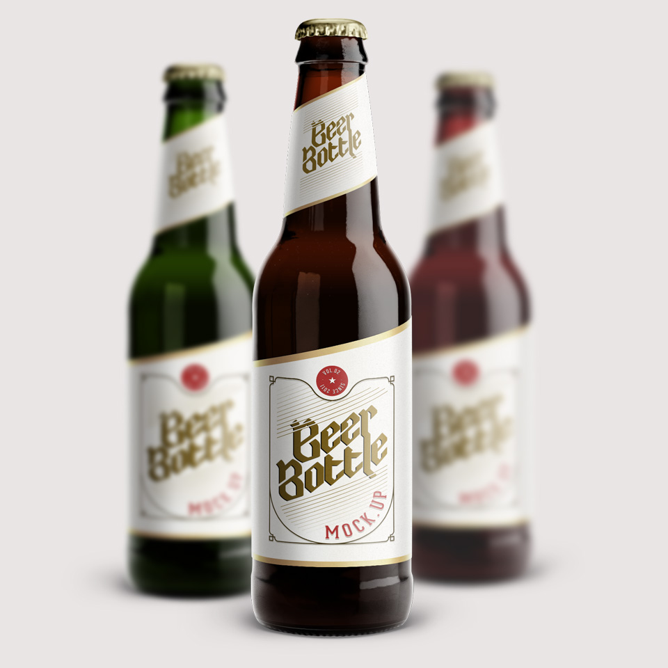 啤酒瓶外观设计样机 Beer Bottle Psd Mock