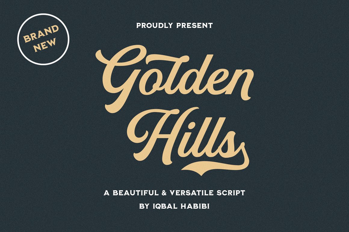 精美的复古手写英文字体 Golden Hills - Scr