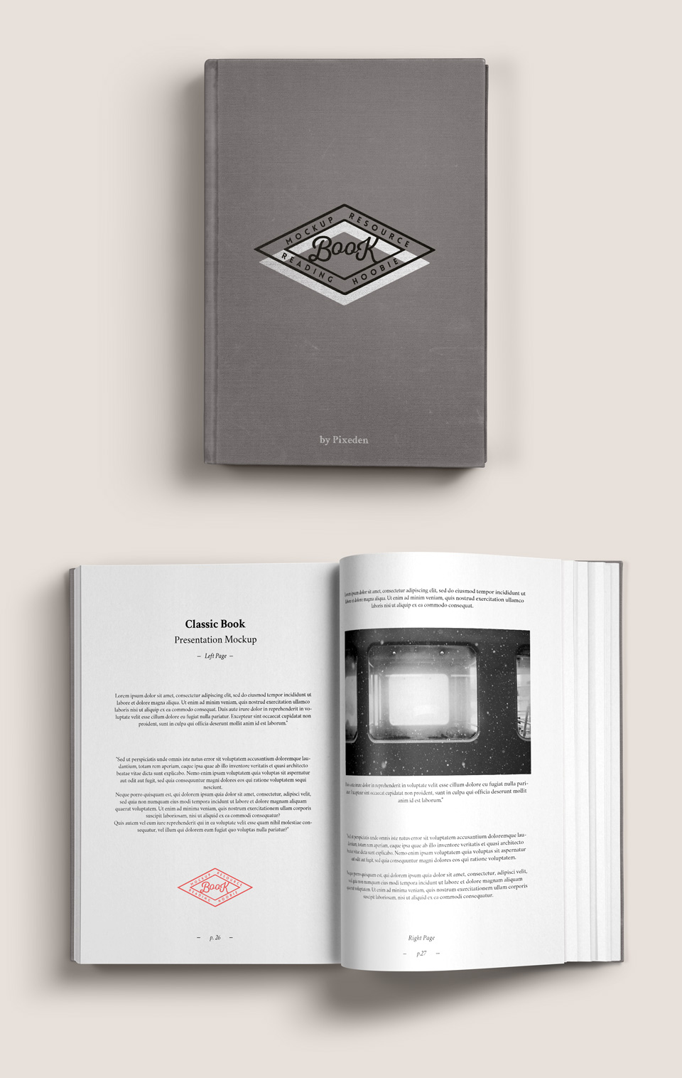 创意独特书籍样机 Linen Psd Book Mockup