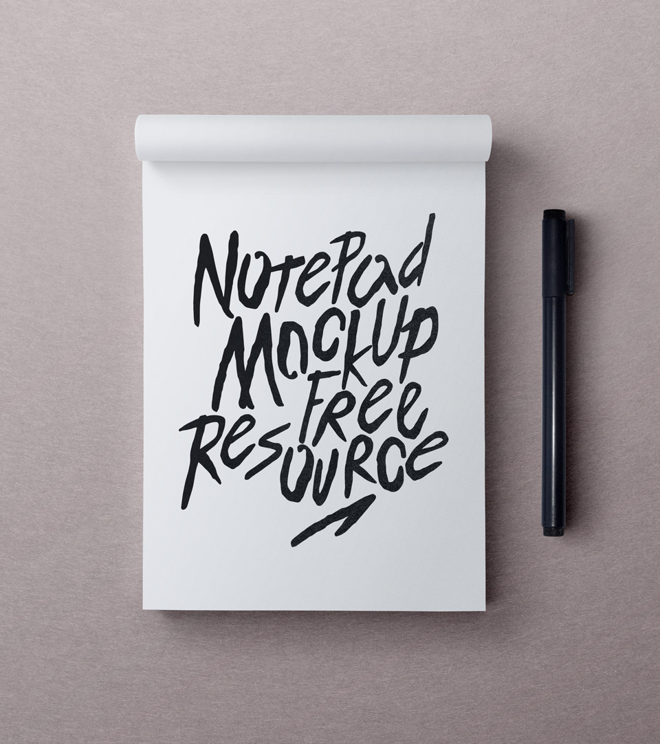 很棒的psd记事本样机 Psd Notepad Mockup