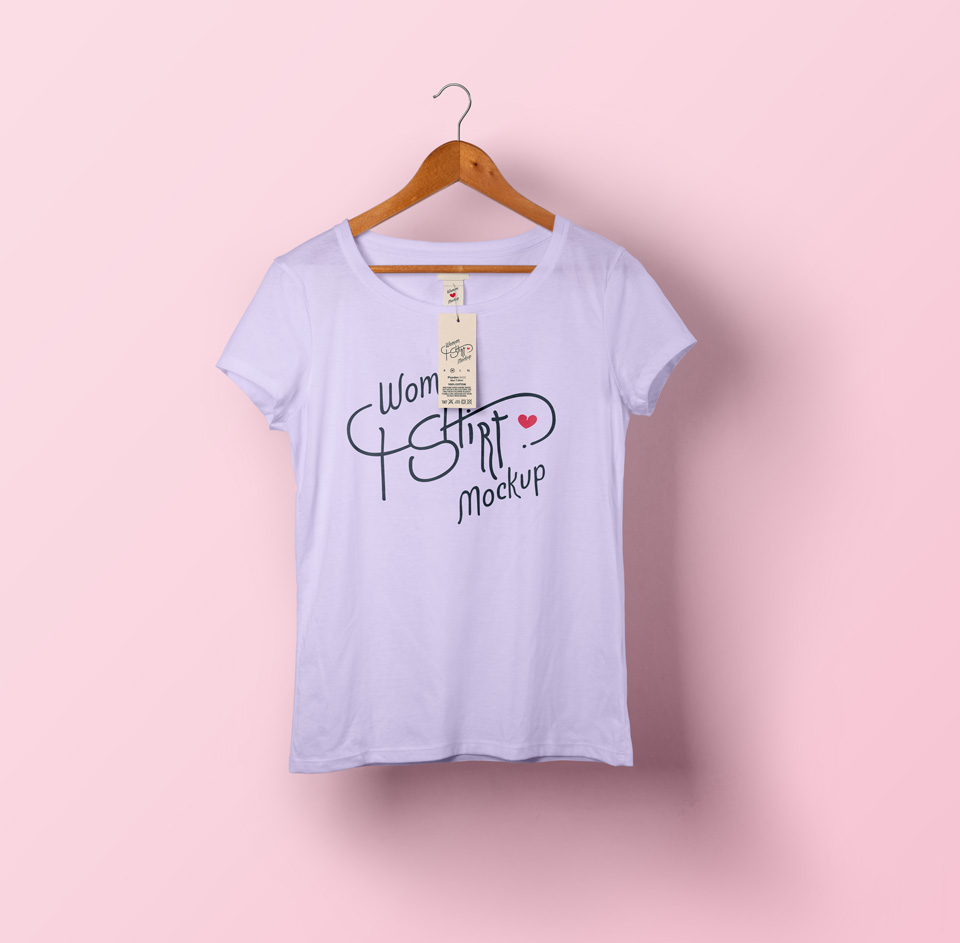 女士psd T恤圆领样机 Woman Psd T-shirt