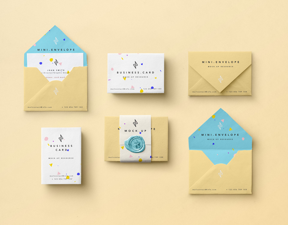 迷你信封Psd样机 Mini Envelope Psd Mo