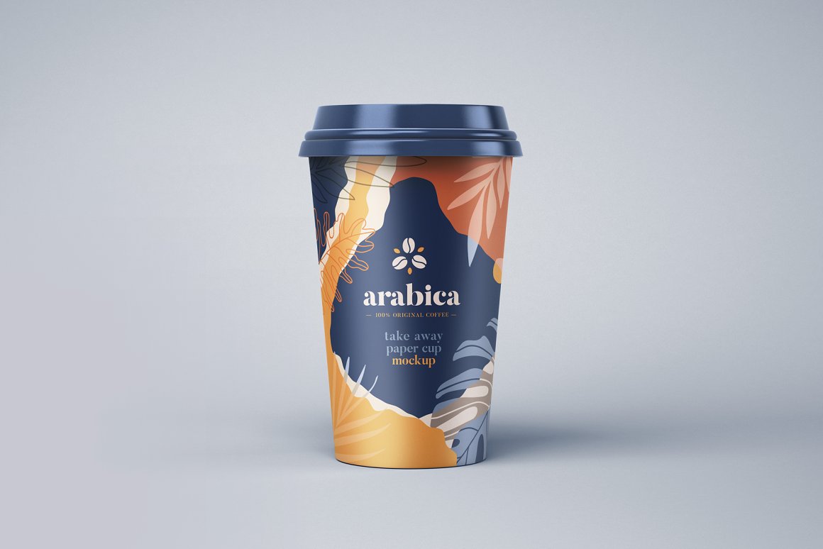 咖啡店纸杯早餐饮料包装设计提案PSD样机模板 Take Aw