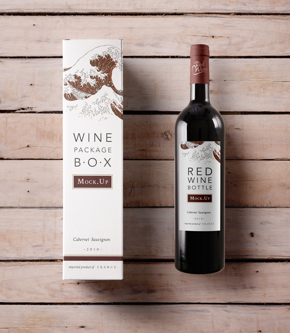 葡萄酒盒包装样机 Psd Wine Box Mockup V