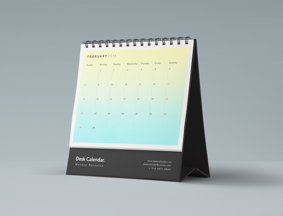 办公桌Psd日历样机 Desk Psd Calendar M