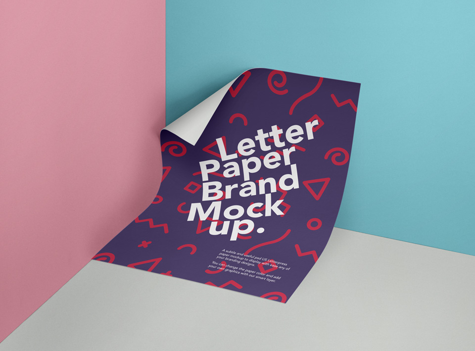 A4纸张信纸样机 Psd Letter Paper Mock