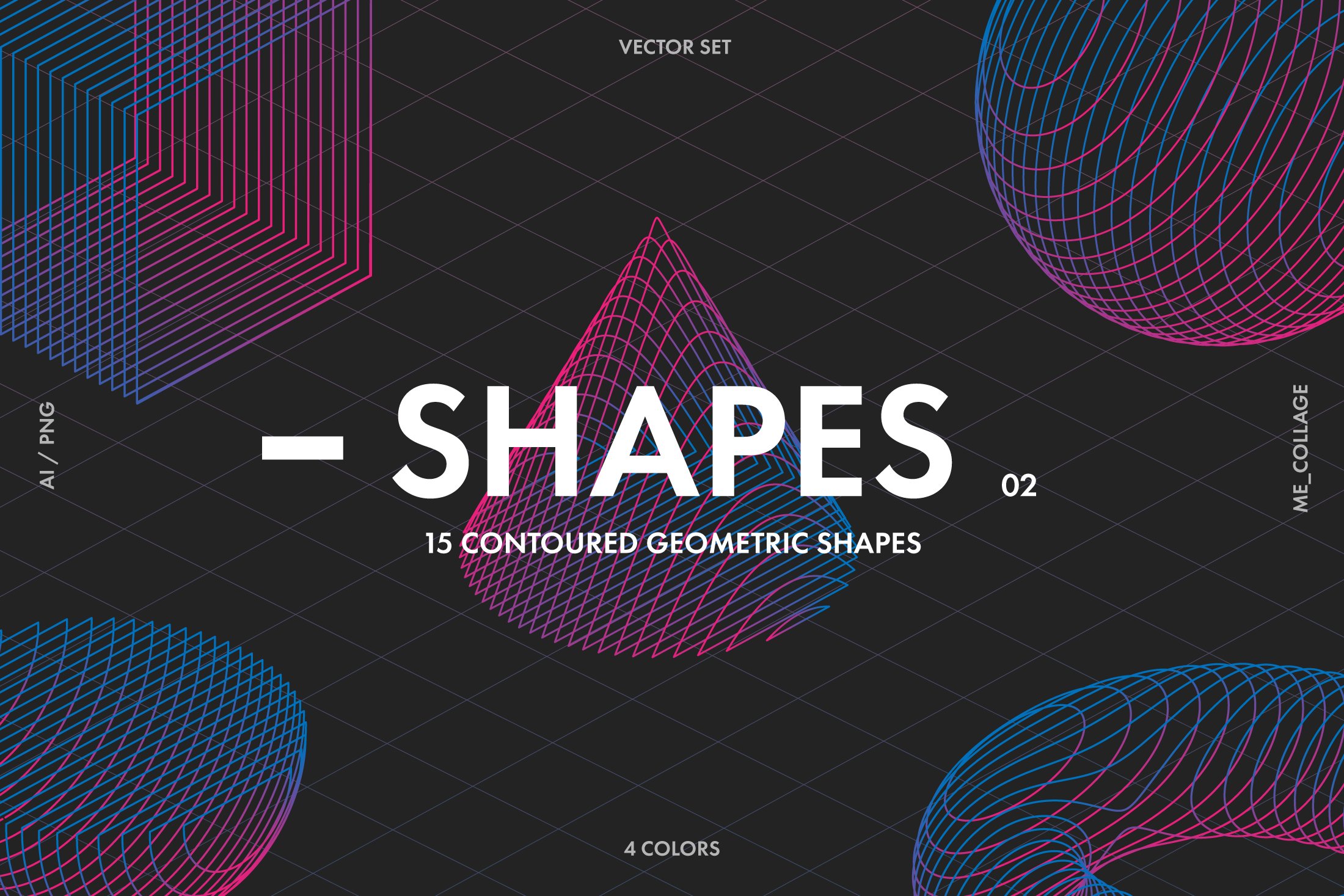 未来极简主义抽象3D几何形状素材合辑 CONTOURED G