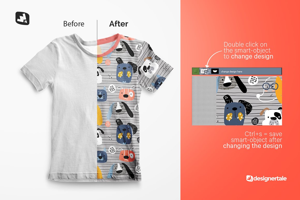 男童夏季可爱T恤品牌服饰设计提案样机PSD模板 Top vi