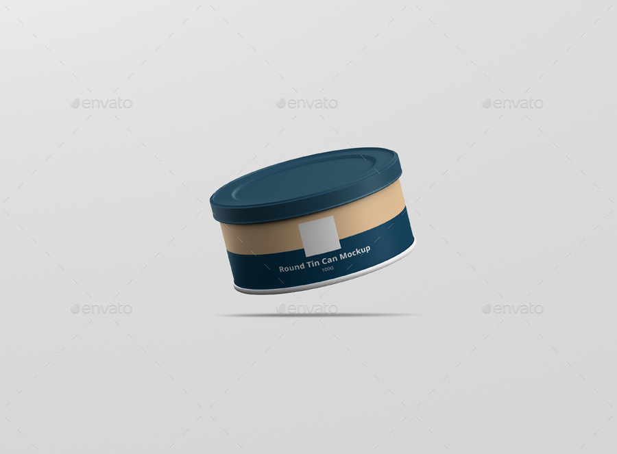 迷你圆形锡罐食品包装设计提案PSD样机模板 Tin Can