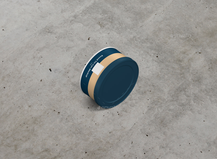 迷你圆形锡罐食品包装设计提案PSD样机模板 Tin Can