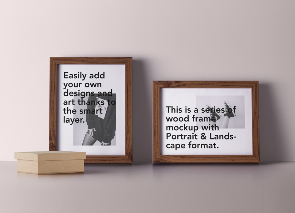 木质画框样机 Psd Wood Frame Mockup V