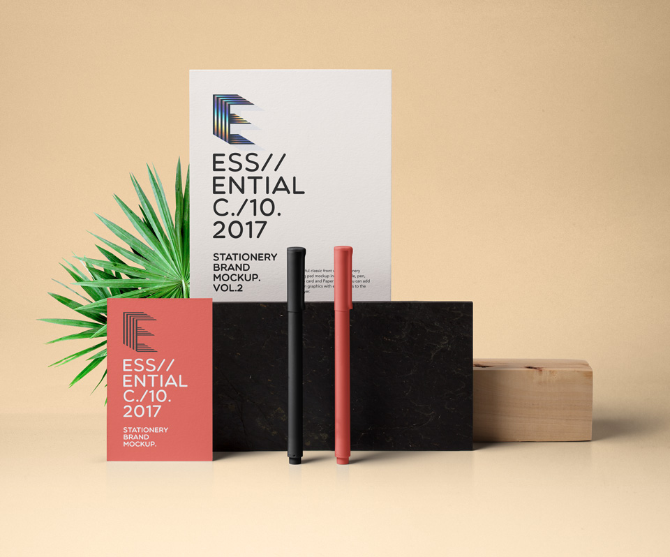 基本文具Psd样机 Essential Stationery