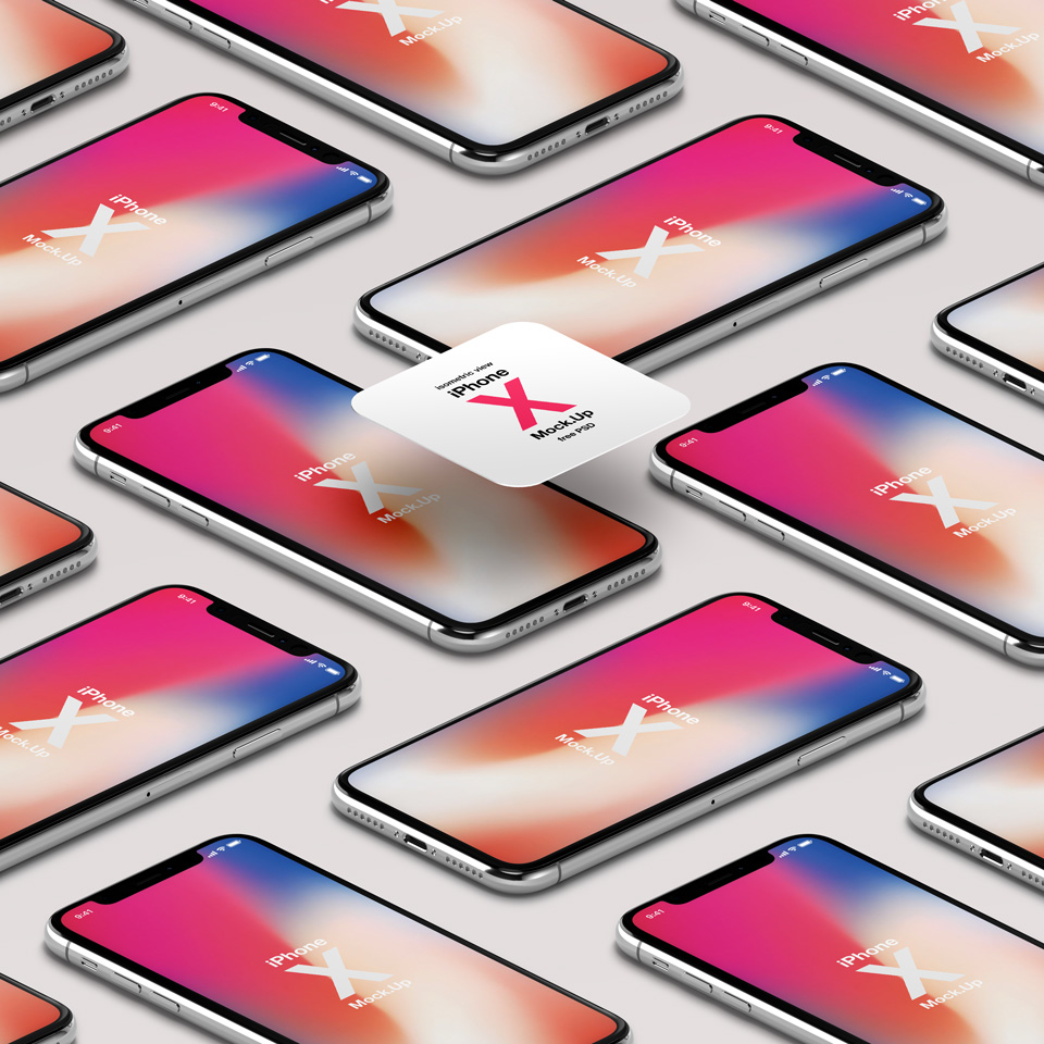 iPhone X Psd样机等距 iPhone X Psd