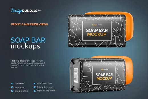香皂肥皂包装设计提案样机PSD模板 Soap Bar Moc