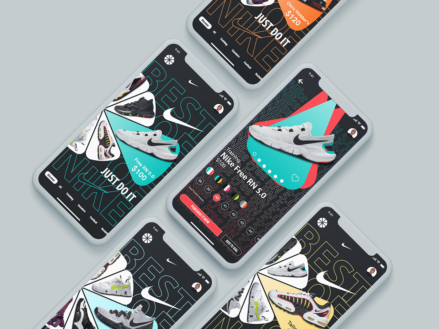 Nike Brand UI/UX Mobile Templa