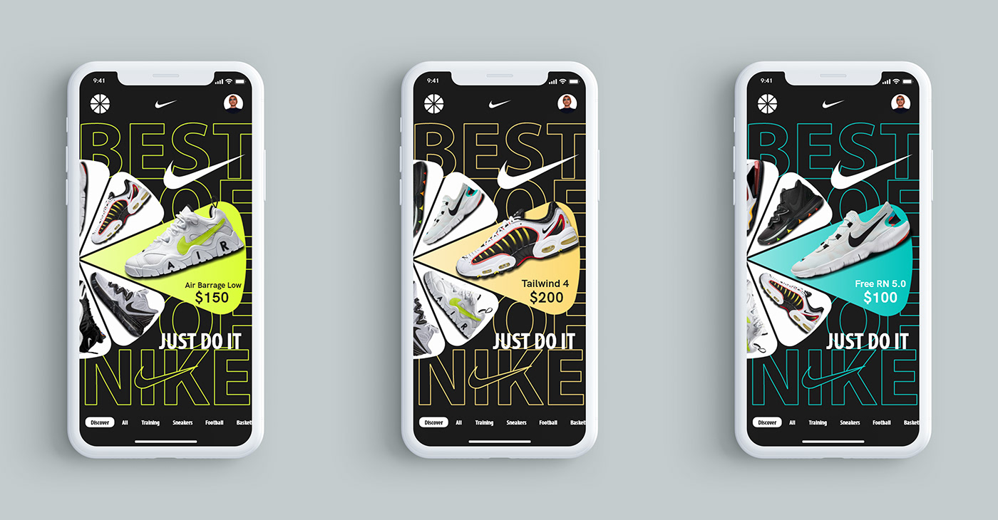 Nike Brand UI/UX Mobile Templa